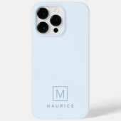 Modern minimales monogramm hellblau Case-Mate iPhone hülle (Rückseite)