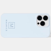 Modern minimales monogramm hellblau Case-Mate iPhone hülle (Rückseite (Horizontal))