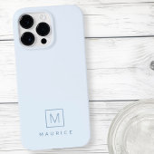 Modern minimales monogramm hellblau Case-Mate iPhone hülle