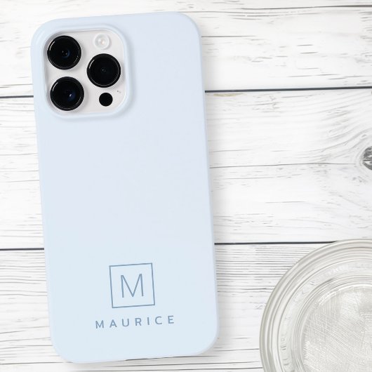 Modern minimales monogramm hellblau Case-Mate iPhone hülle