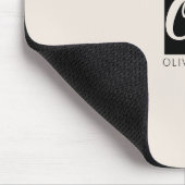 Modern minimales Monogramm | Schwarz und Rosa Mousepad (Ecke)