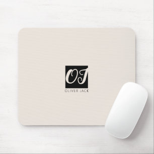 Modern minimales Monogramm   Schwarz und Rosa Mousepad