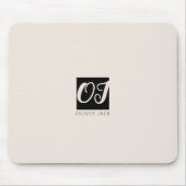 Modern minimales Monogramm | Schwarz und Rosa Mousepad (Vorne)