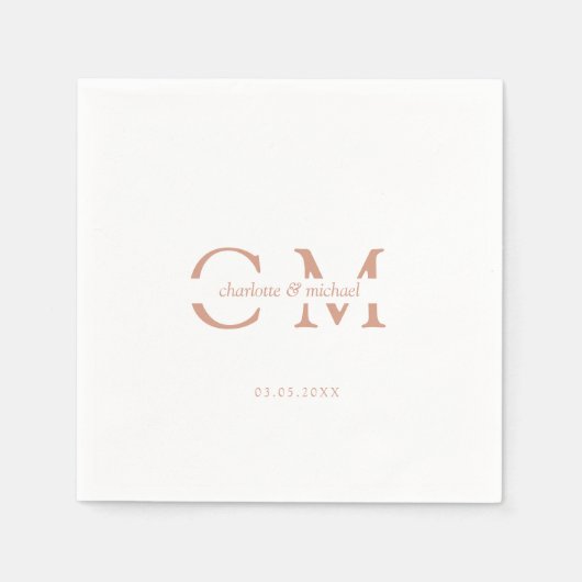 Modern minimales Monogramm Serviette (Vorderseite)