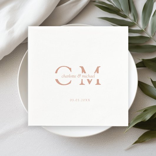 Modern minimales Monogramm Serviette