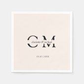 Modern minimales Monogramm Serviette (Vorderseite)