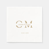 Modern minimales Monogramm Serviette (Vorderseite)