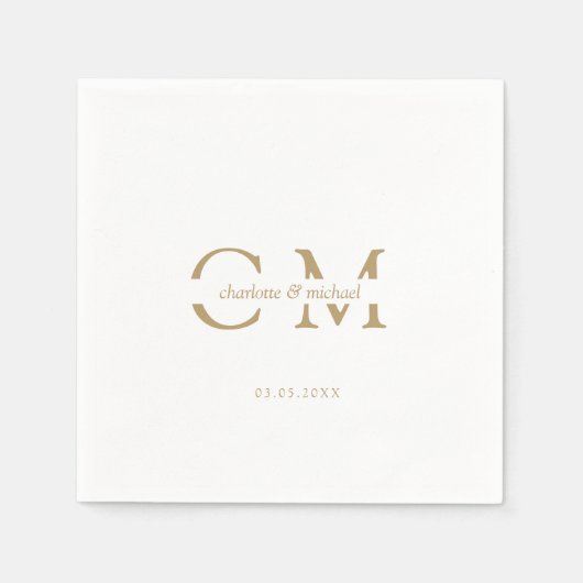 Modern minimales Monogramm Serviette (Vorderseite)