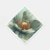 Modern Minimalis Emerald and White Wedding Napkins Serviette (Ecke)