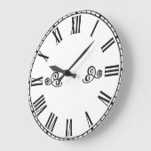 Modern Minimalism Black Roman Numbers Große Wanduhr (Winkel)