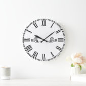 Modern Minimalism Black Roman Numbers Große Wanduhr (Zuhause)