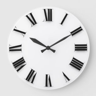 Modern Minimalism Black White Roman Numbers Große Wanduhr
