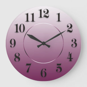 Modern Minimalism Eggplant Pink Arabic Numbers Große Wanduhr