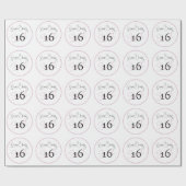 Modern Minimalist 16th Black Pink White Birthday Geschenkpapier (Flach)