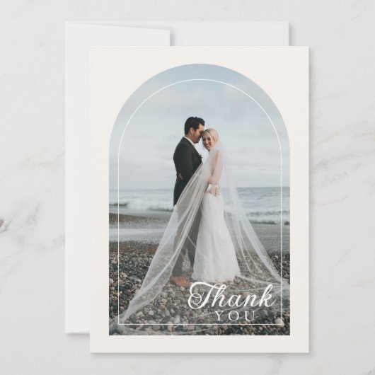 Modern Minimalist 1 Photo Thank You Dankeskarte (Vorderseite)