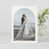 Modern Minimalist 1 Photo Thank You Dankeskarte (Stehend Vorderseite)