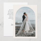 Modern Minimalist 1 Photo Thank You Dankeskarte (Vorne/Hinten)