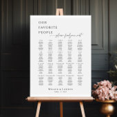 Modern minimalist 20 tables seating plan poster