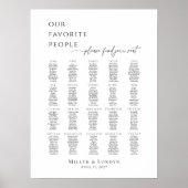 Modern minimalist 20 tables seating plan poster (Vorne)