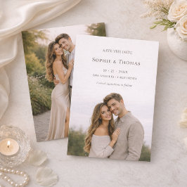 Modern Minimalist 2 Photos Save the Date