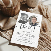 Modern Minimalist 30th Birthday Photo  Einladung