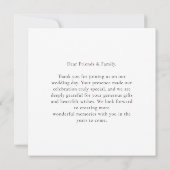 Modern Minimalist 3 Photo Collage Wedding Square Dankeskarte (Rückseite)