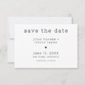 Modern Minimalist 3 Photo Script Collage Wedding Save The Date (Rückseite)