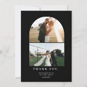 Modern Minimalist 3 Photo Thank You   Dankeskarte