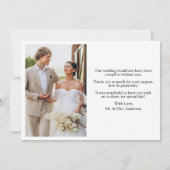 Modern Minimalist 3 Photos Wedding Dankeskarte (Rückseite)