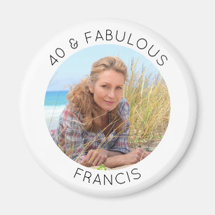 Modern minimalist 40 & fantastisch Foto Magnet