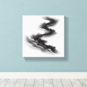 Modern Minimalist Abstract Layered Flow - Smoke  Leinwanddruck (Insitu (Holzboden))