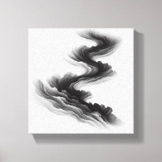 Modern Minimalist Abstract Layered Flow - Smoke Leinwanddruck