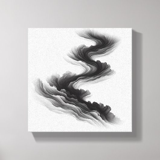 Modern Minimalist Abstract Layered Flow - Smoke  Leinwanddruck (Vorderseite)