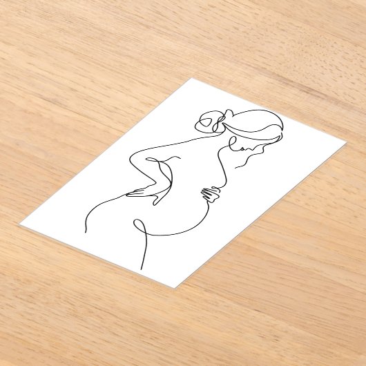 Modern Minimalist Abstract Line Art Drawing Poster Acryleinladungen (Ablage )