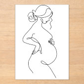 Modern Minimalist Abstract Line Art Drawing Poster Acryleinladungen (Vorderseite)