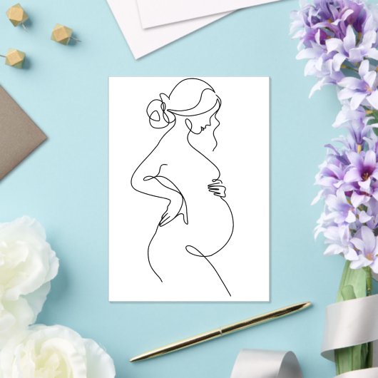 Modern Minimalist Abstract Line Art Drawing Poster Acryleinladungen (In Situ (Hochzeit))