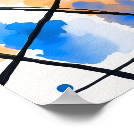 Modern Minimalist Abstract Line Art Poster (Ecke)