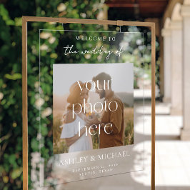 Modern Minimalist Acrylic Photo Wedding Sign Acrylschild
