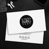 modern minimalist Add your custom logo white Visitenkarte
