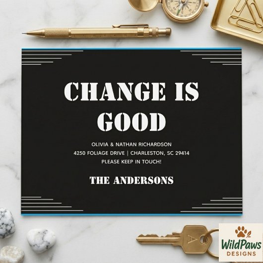 Modern Minimalist Address Change Moving  Postkarte