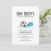 Modern Minimalist All Star Soccer Baby Shower  Einladung (Stehend Vorderseite)