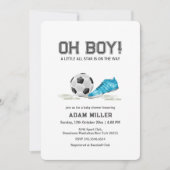 Modern Minimalist All Star Soccer Baby Shower  Einladung (Vorderseite)