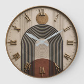 Modern Minimalist Arch Abstract Geometric Boho De Große Wanduhr (Vorderseite)