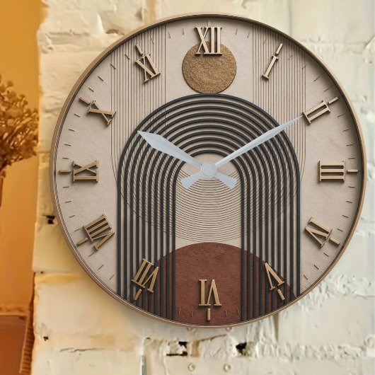 Modern Minimalist Arch Abstract Geometric Boho De Große Wanduhr