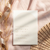 Modern minimalist arch beige wedding invitation  einladung