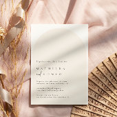 Modern minimalist arch beige wedding invitation einladung