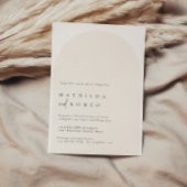 Modern minimalist arch beige wedding invitation einladung