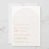 Modern minimalist arch beige wedding invitation  einladung (Vorderseite)