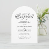 Modern Minimalist Arch Engagement Party Einladung (Stehend Vorderseite)