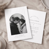 Modern Minimalist Arch Photo Wedding Invitation Einladung